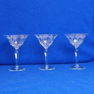 Set of 3 Morgantown Mayfair Champaign Sorbet Cocktail Glasses